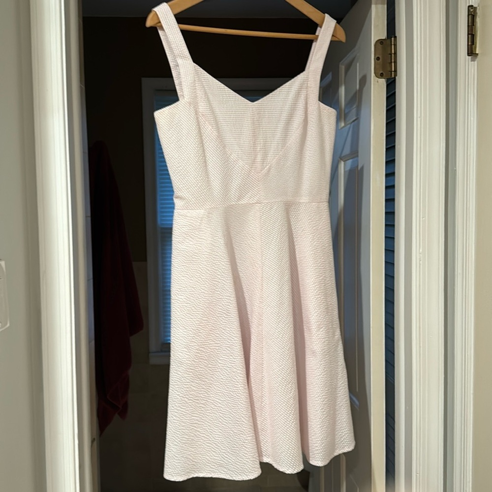 Ann Taylor Seersucker Striped Dress